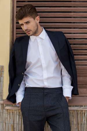 Camasa Barbati Slim Fit Bumbac Alba Elian