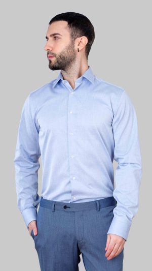 Camasa Barbati Slim Fit Office Bleu