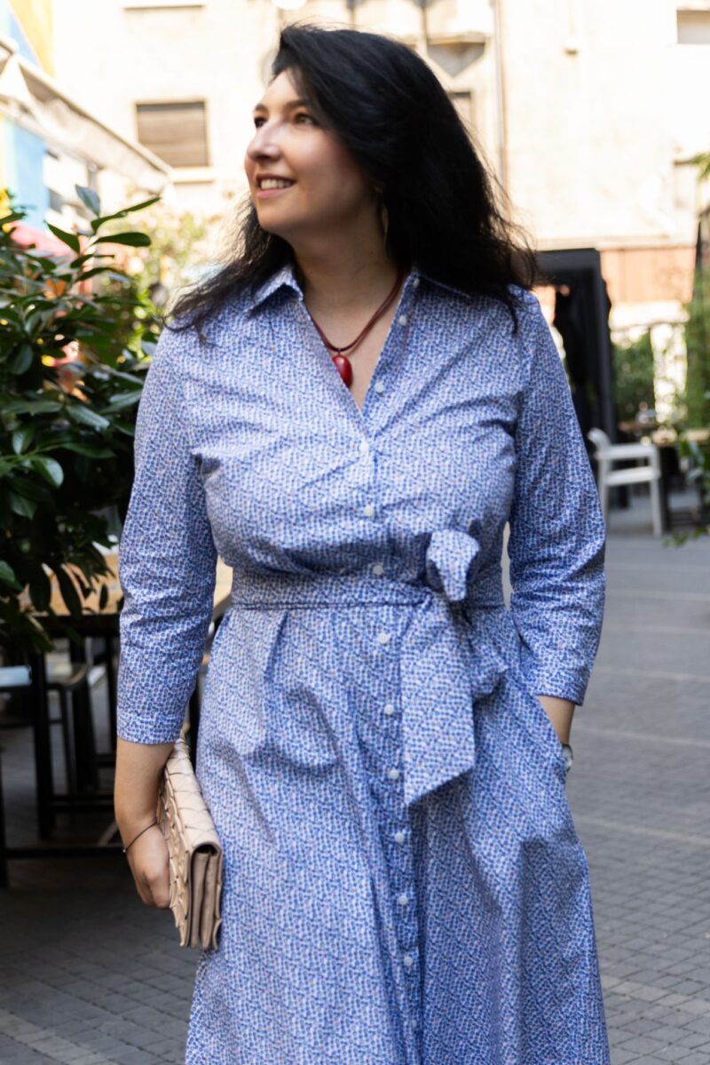 Rochie Lunga Blue Circles