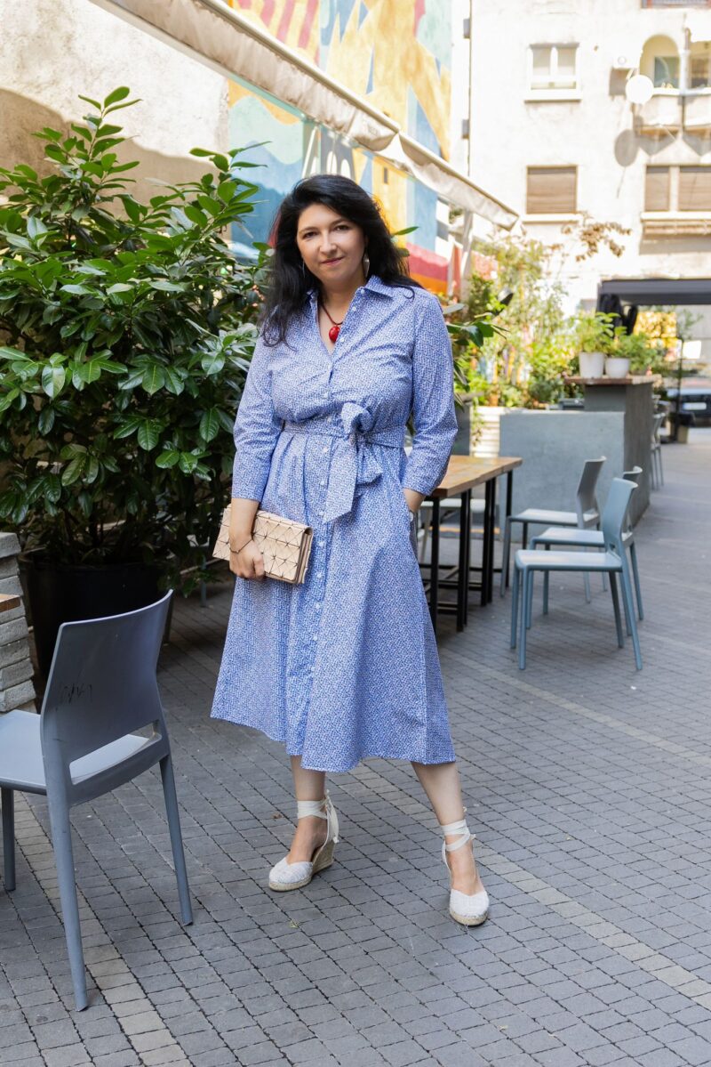 Rochie Lunga Blue Circles - imagine 2