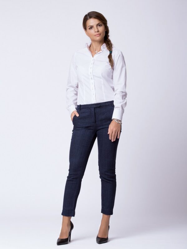 Camasa Dama Slim Fit Alba cu Contrast Floral