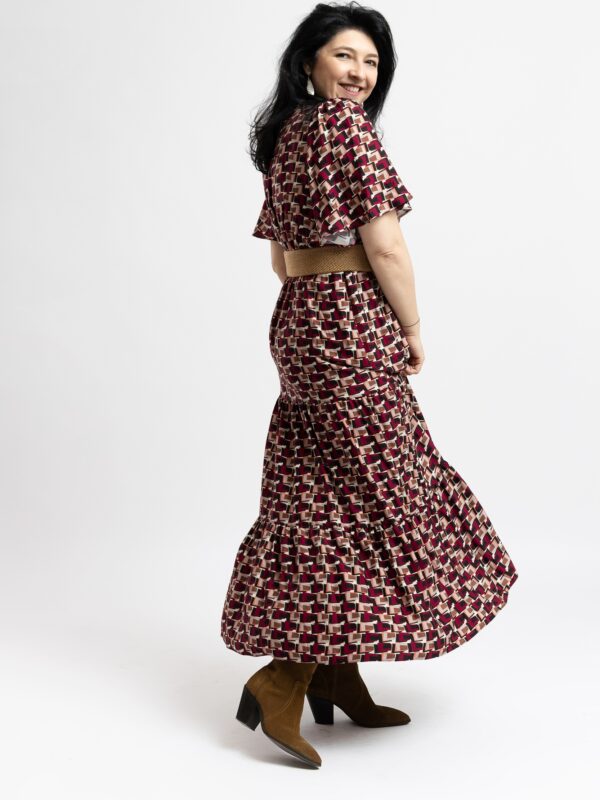 Rochie cu Volane Lisa Forme Grena Maro