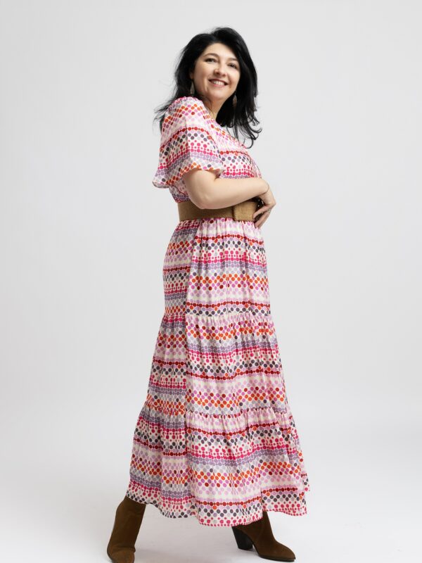 Rochia cu Volane Lisa Buline Multicolore