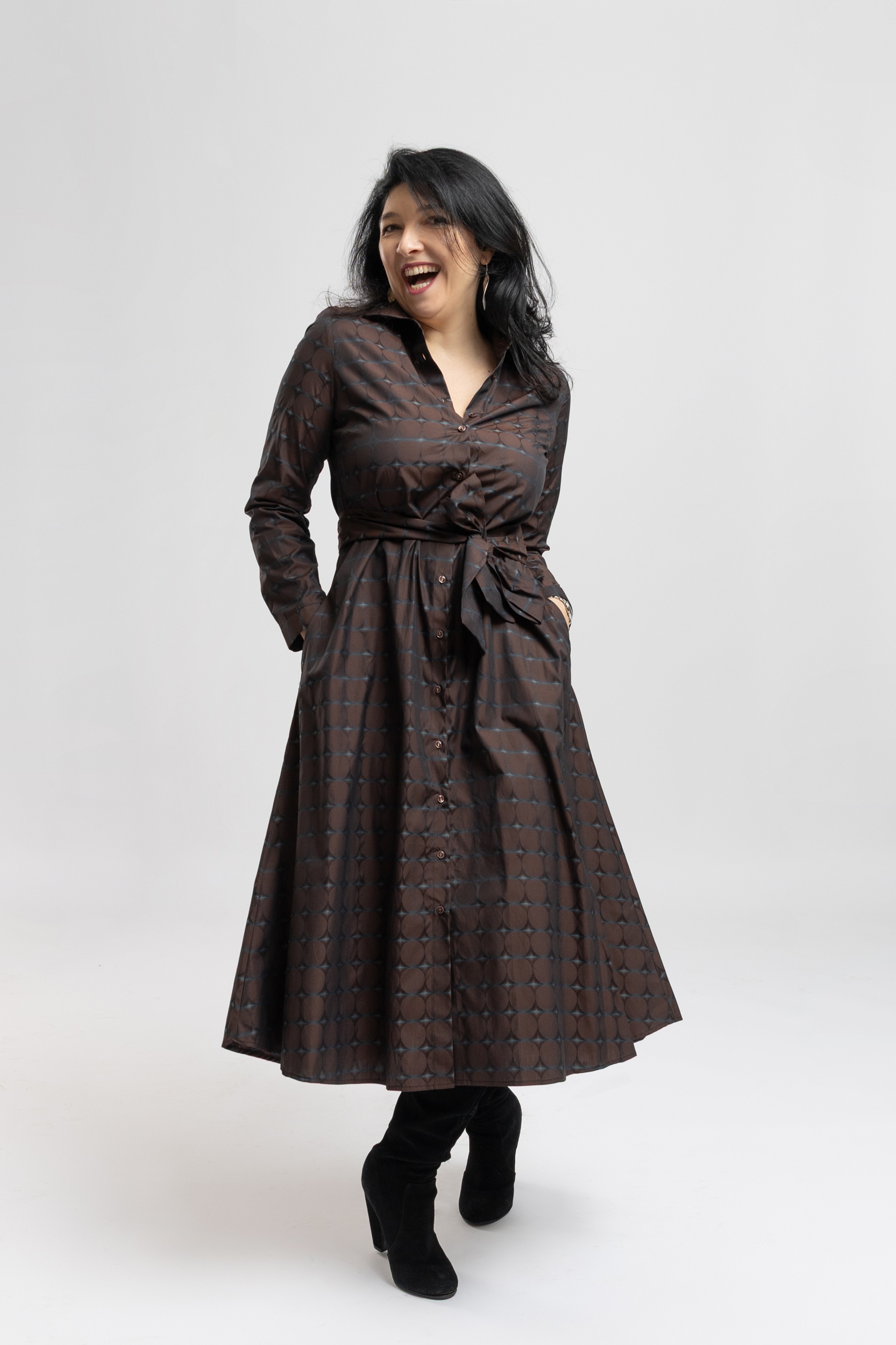 Rochie Camasa Lunga Bumbac Maro Stele Albe