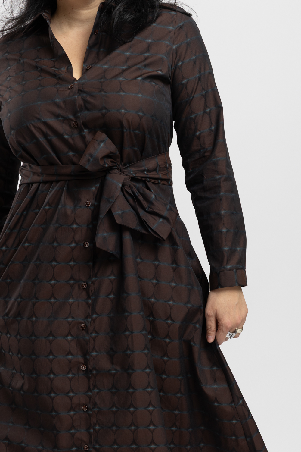 Rochie Camasa Lunga Bumbac Maro Stele Albe 3 Rochie Camasa Lunga Bumbac Maro Stele Albe - imagine 3