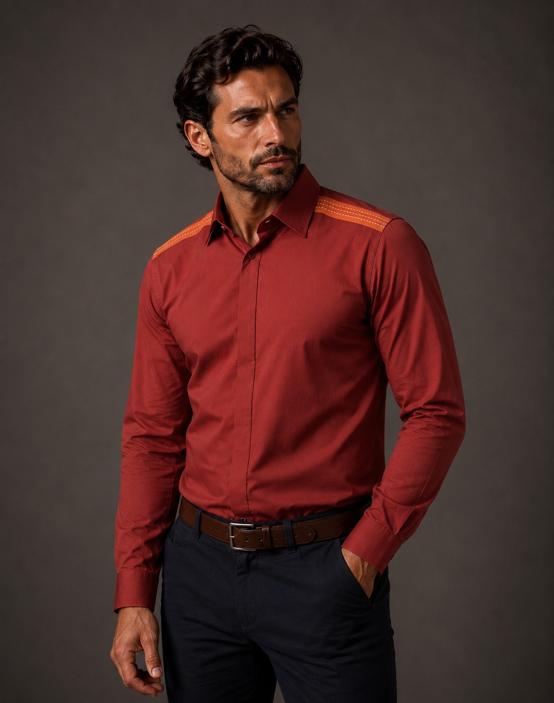 Camasa Barbati Slim Fit Portocalie 1 Camasa Barbati Slim Fit Portocalie